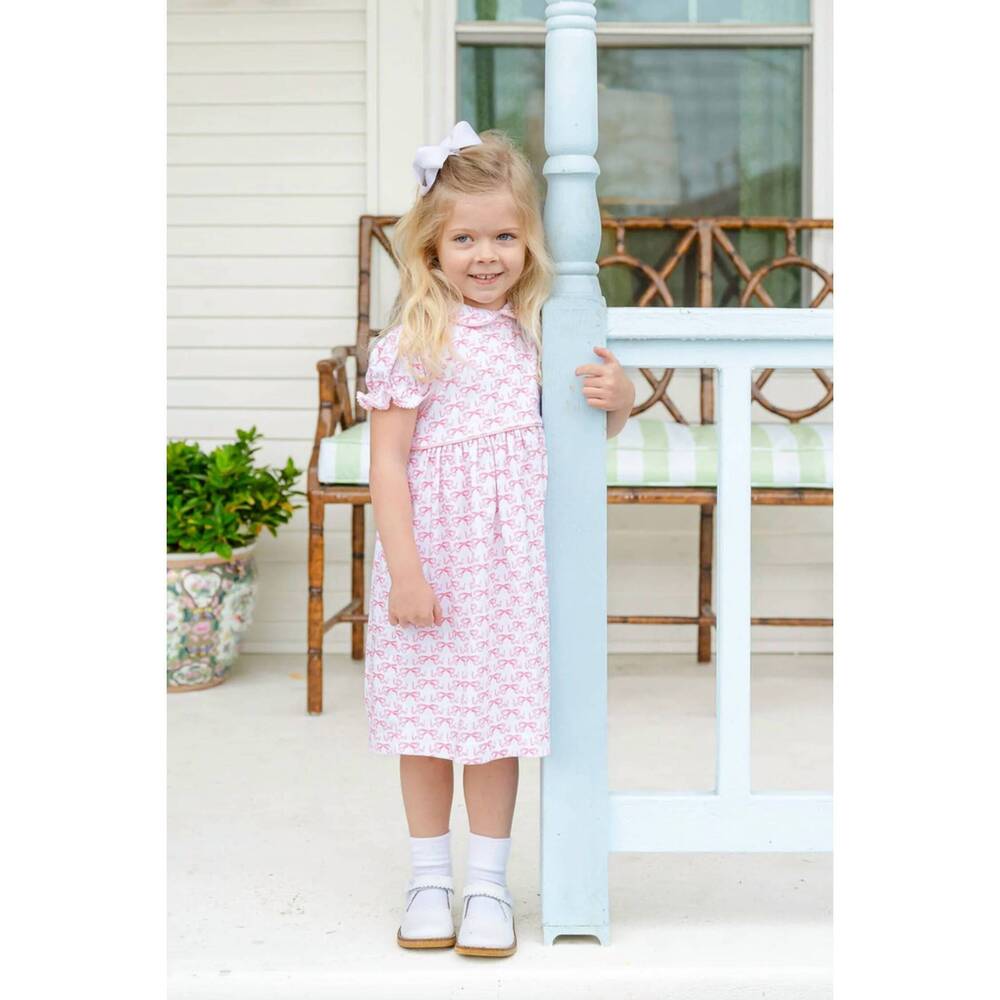 NEW RUTH AND RALPH kid's bows libby dress in pink